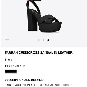 FARRAH CRISSCROSS SANDAL IN LEATHER
$895
BLACK